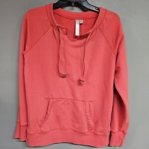 GreenTea Women's Small Coral Long Sleeve Sweatshirt Athletic Loungewear